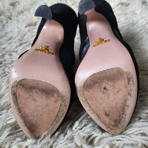 PRADA Pumps Suede Cutout Accent D'Orsay Size 36 - Picture 3 of 7